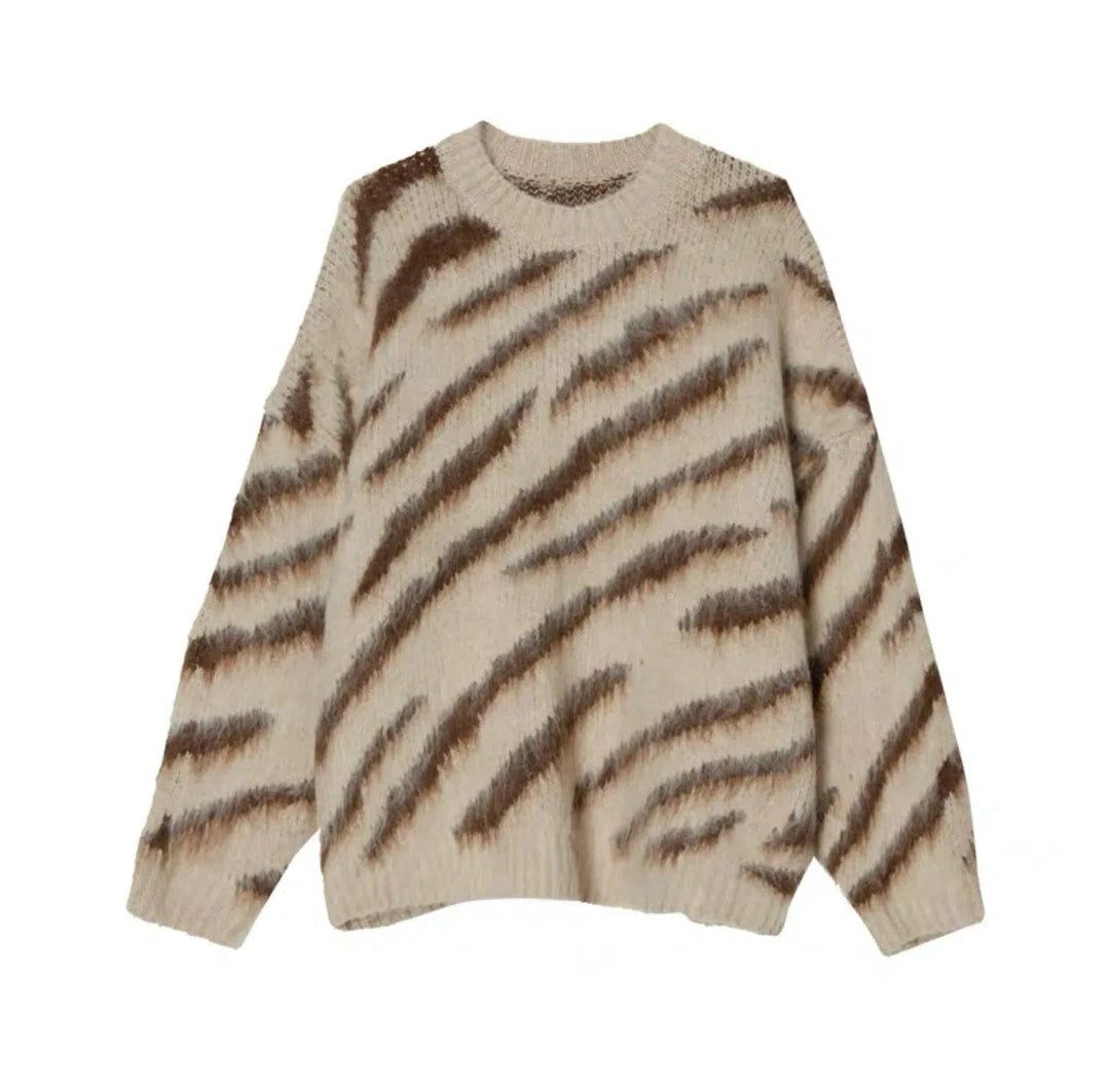 Zebra Pattern Mohair Sweater