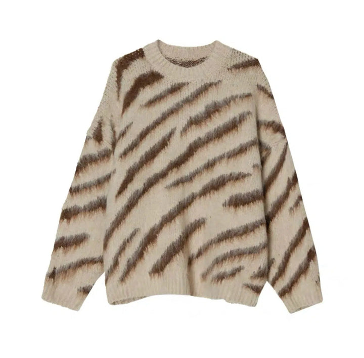 Zebra Pattern Mohair Sweater