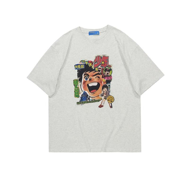 Japanese Cartoon Print T-shirt