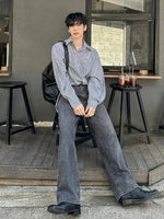 Japanese Striped Long-Sleeved Shirt