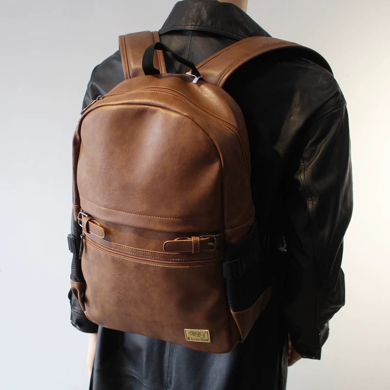 Minimalist Leather Backpack with Laptop Compartment 2