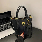 Keychain Leather Bucket Handbag