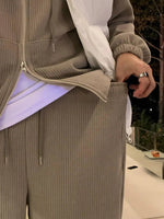 Khaki Hooded Sports Drape Suit