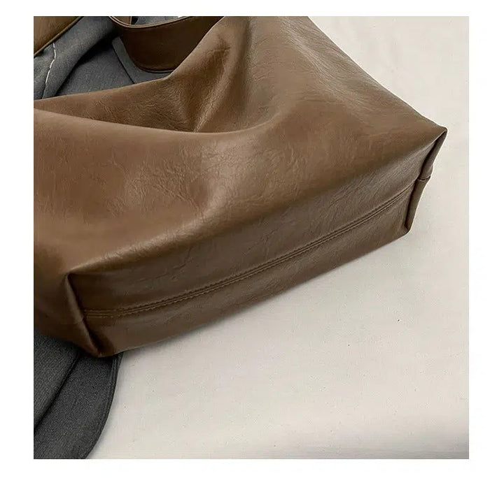 Khaki Leather Shoulder Bag