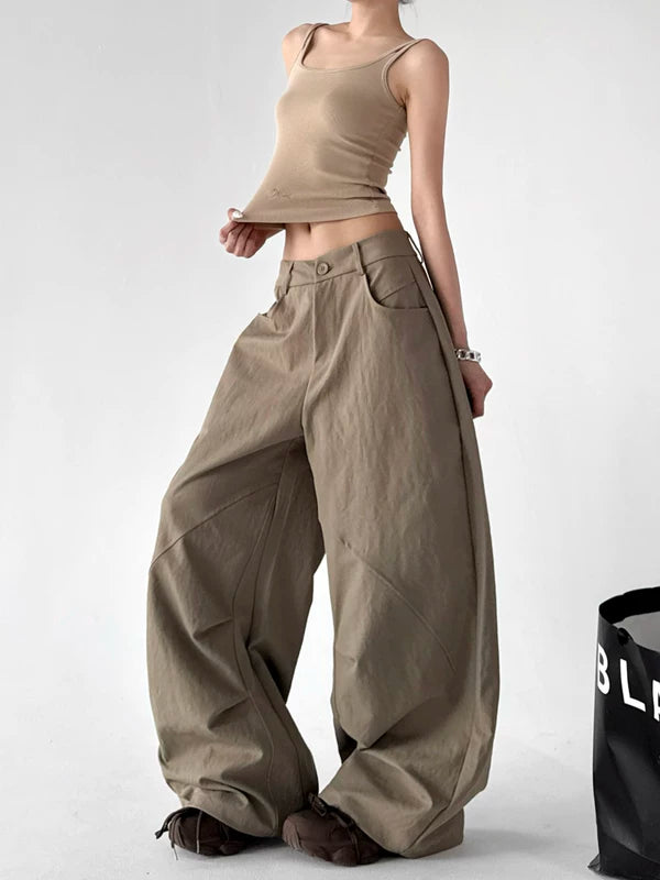 High Waisted Wide Leg Cargo Pants 2