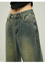 Knee Belt Straps Straight-leg Jeans