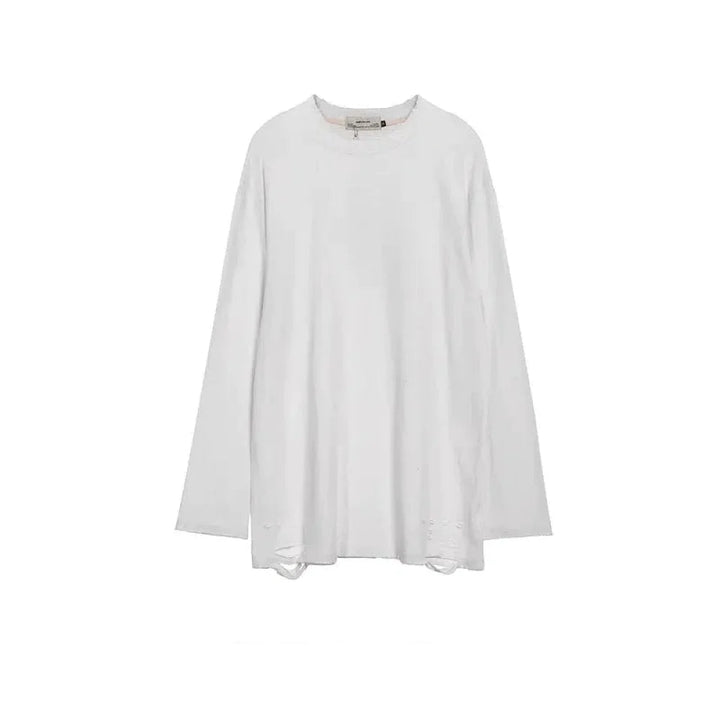 Knife Cut Holes Pure Cotton Bottoming Shirt