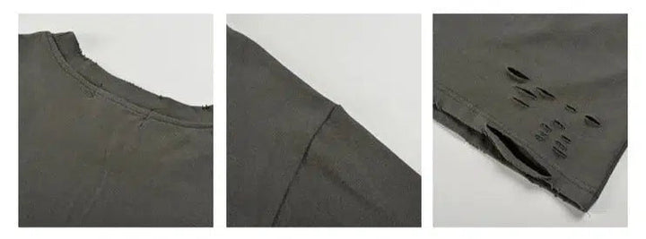 Knife Cut Holes Pure Cotton Bottoming Shirt
