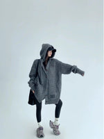 Knitted Button-Up Long Cardigan