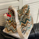 Knitted Chevron Pattern Shoulder Bag