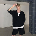 Knitted V-Neck Top & Shorts