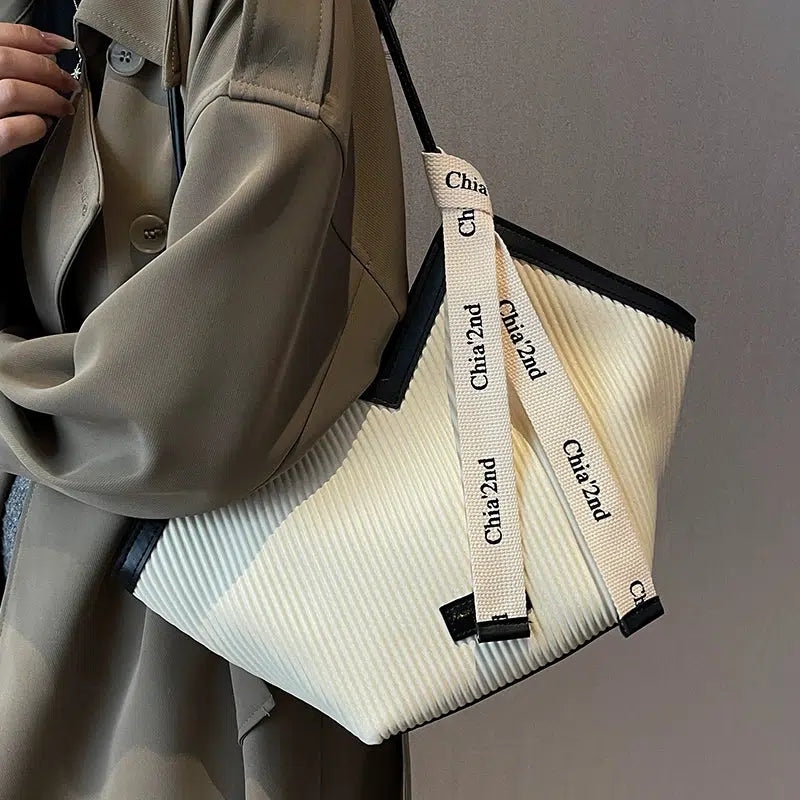 Knotted Embellished Pleated Tote Bag