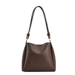 Knotted Strap Leather Bucket Shaped Bag