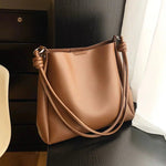 Knotted Strap Leather Bucket Shaped Bag
