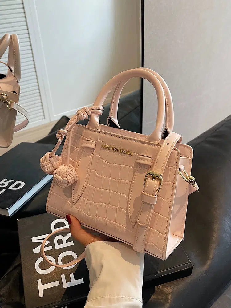 Knotted Tassel Textured Square Bag