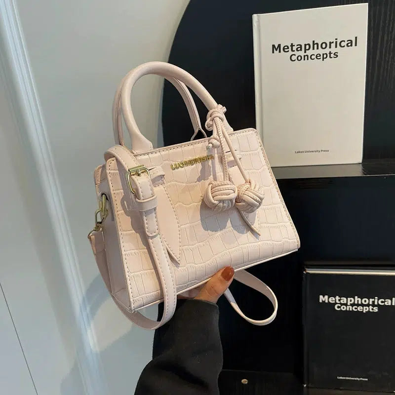 Knotted Tassel Textured Square Bag