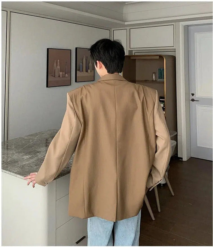Lapel Collar Single Suit Jacket