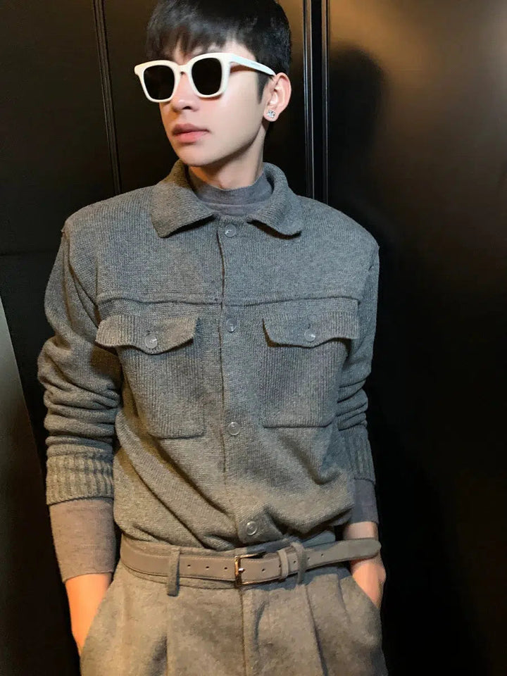 Lapel Knitted Cardigan