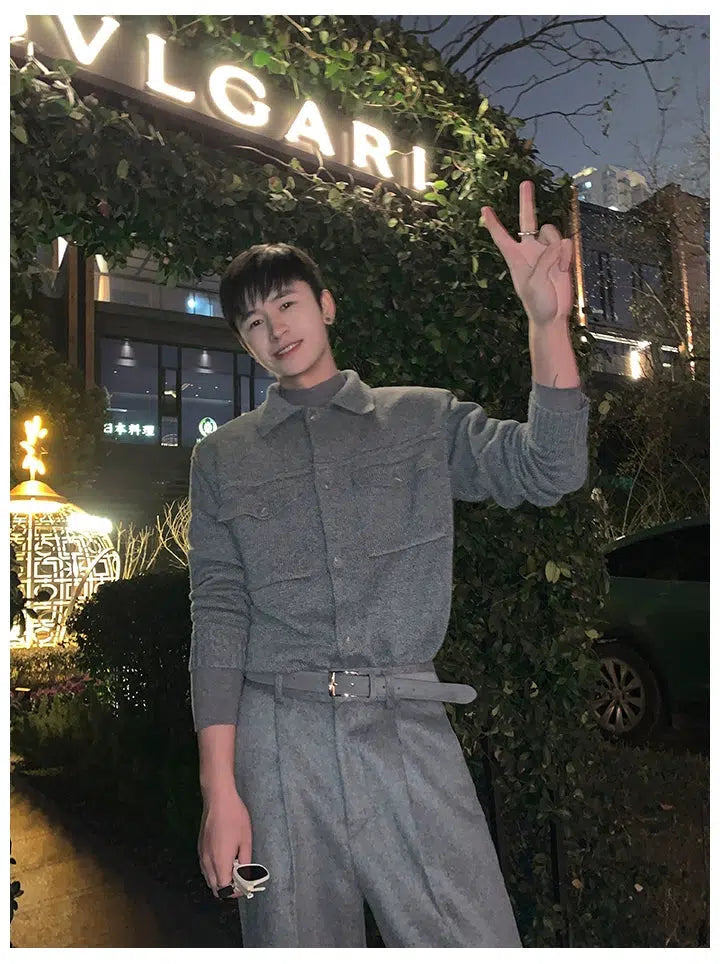 Lapel Knitted Cardigan