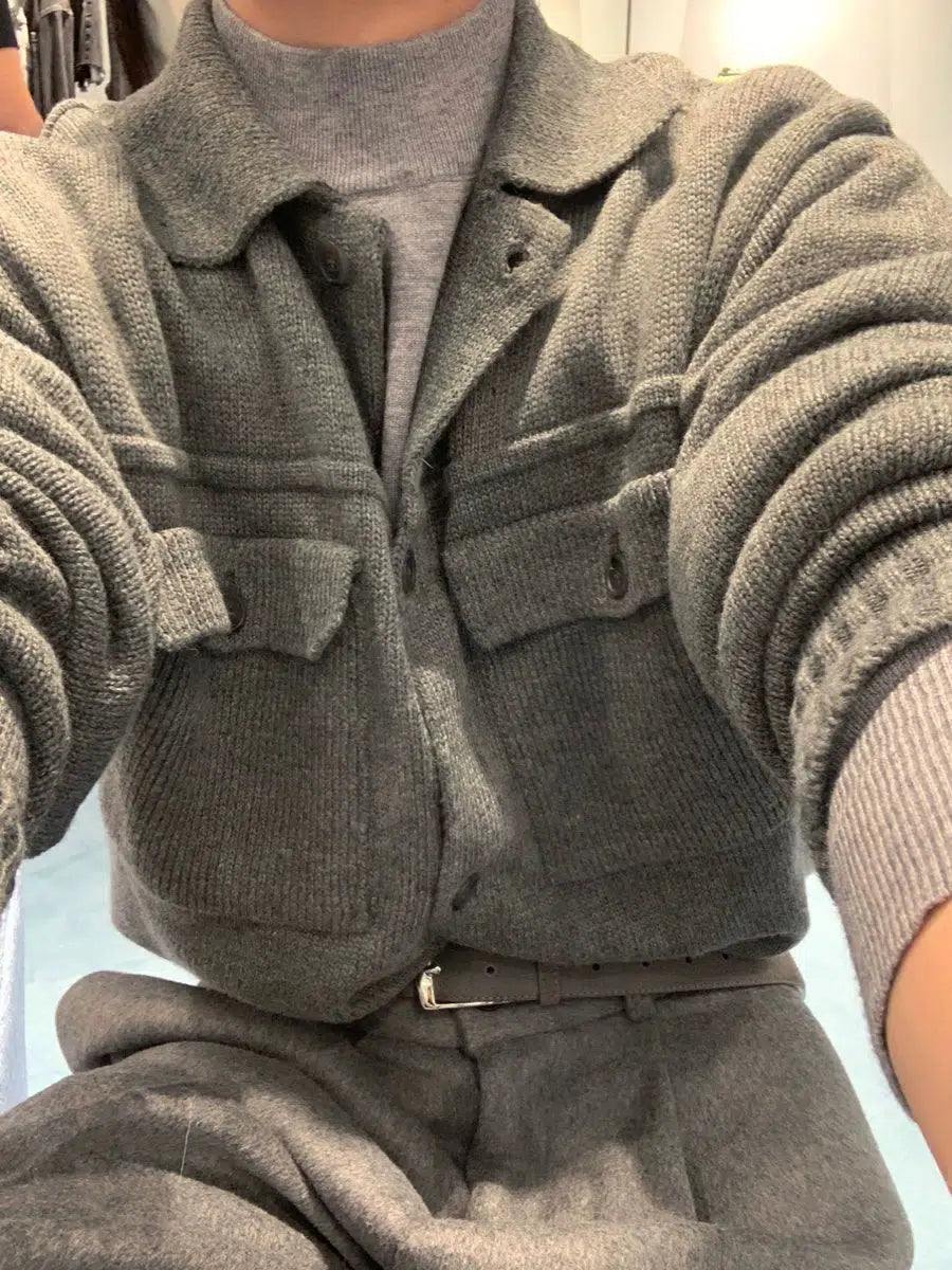 Lapel Knitted Cardigan