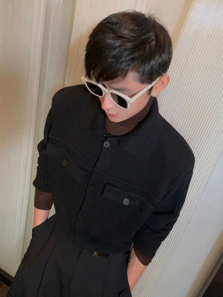 Lapel Knitted Cardigan