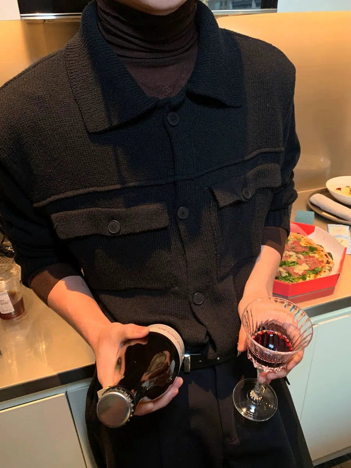 Lapel Knitted Cardigan