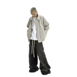 Lapel Oversized Zipper Jacket