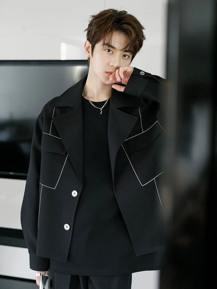 Lapel Pocket Casual Jacket