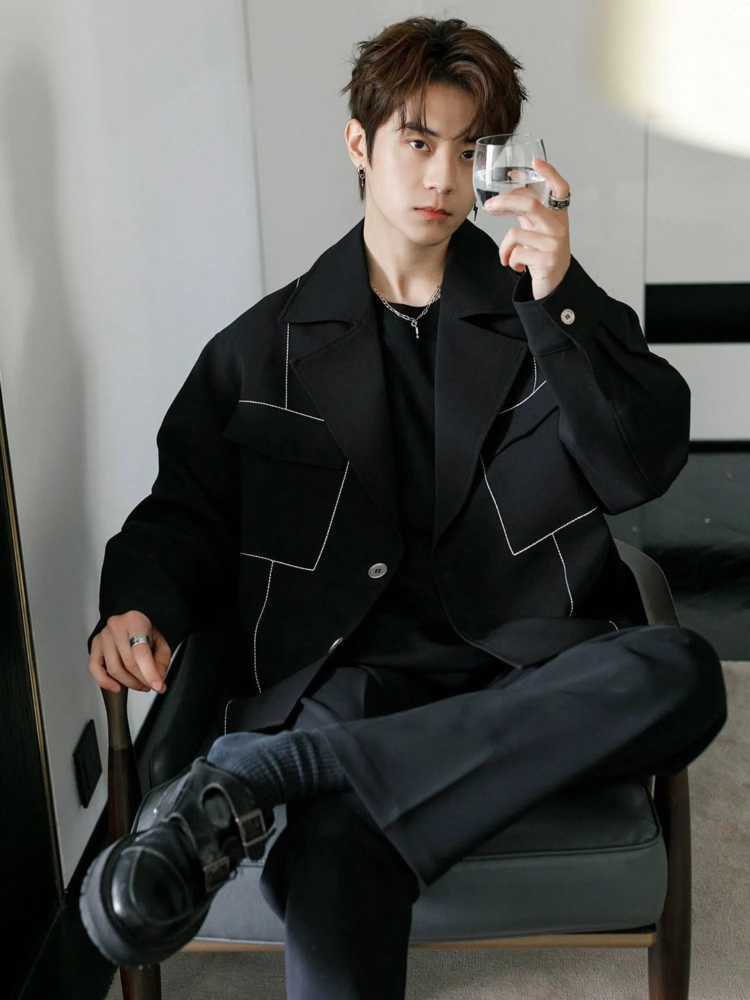 Lapel Pocket Casual Jacket