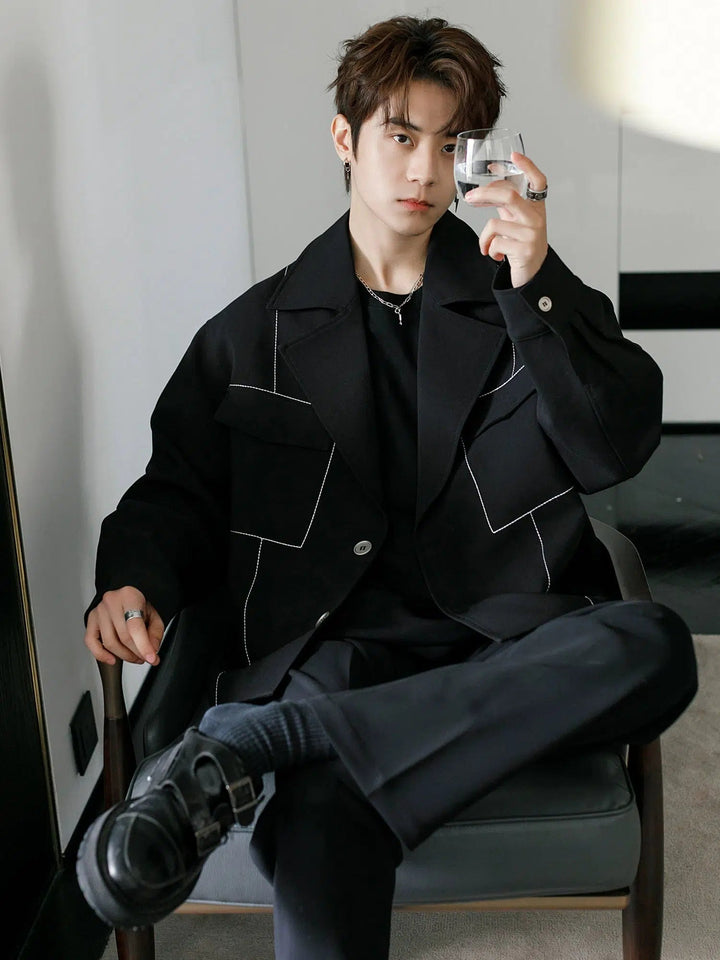 Lapel Pocket Casual Jacket