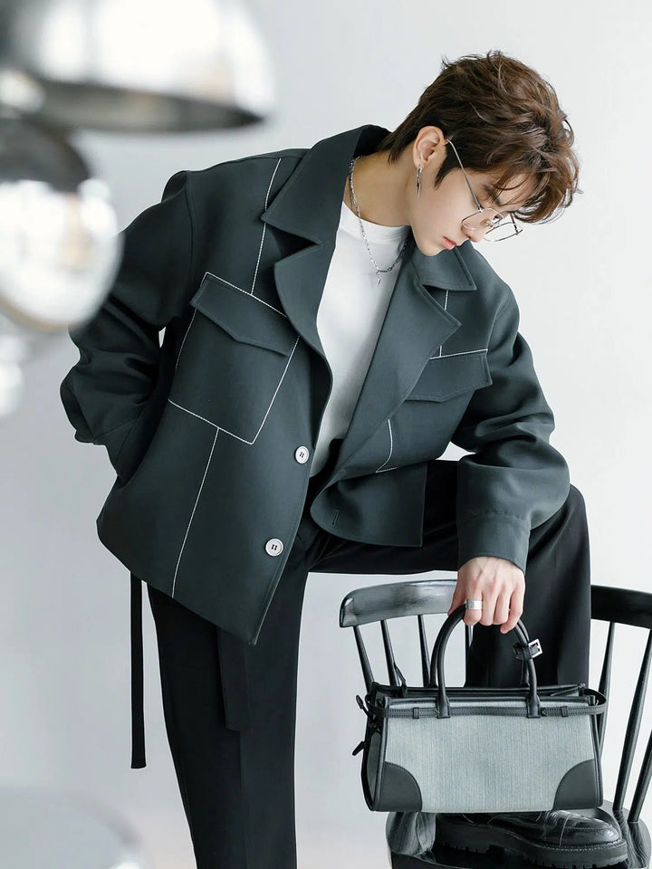 Lapel Pocket Casual Jacket