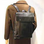 Large Capacity Faux Leather Plaid Backpack