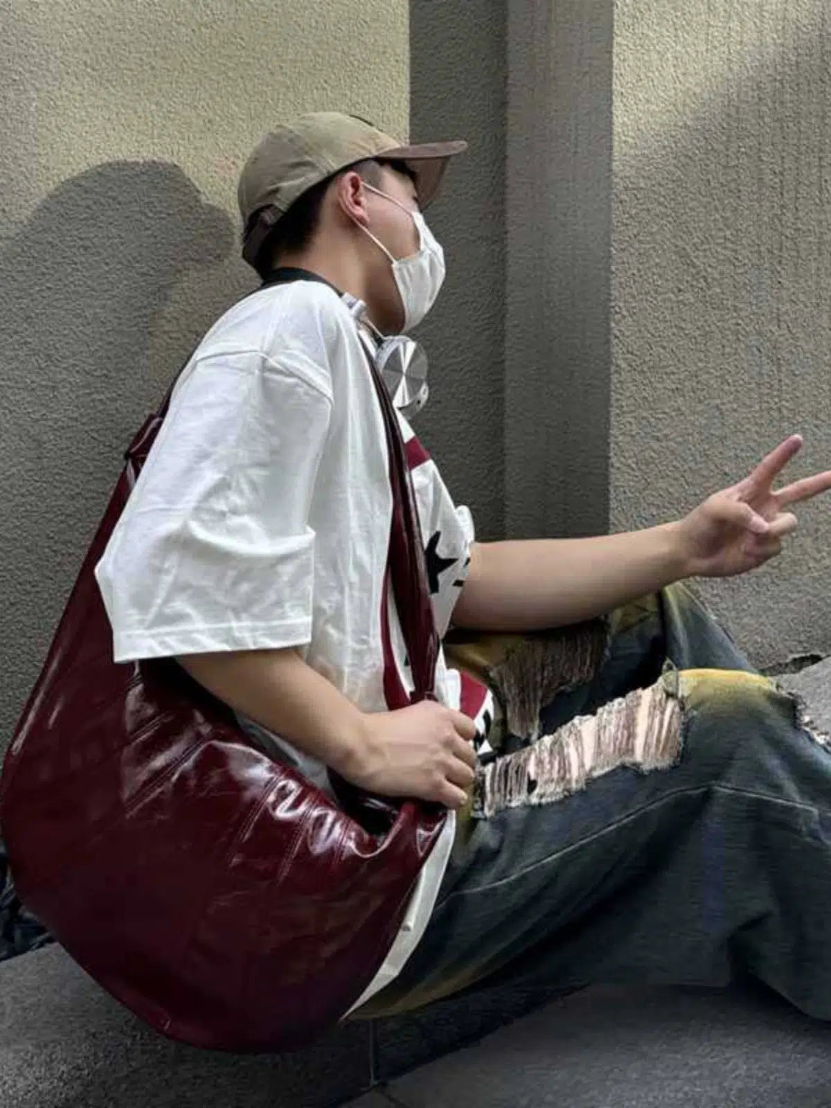 Large Capacity Pleated Crossbody Bag