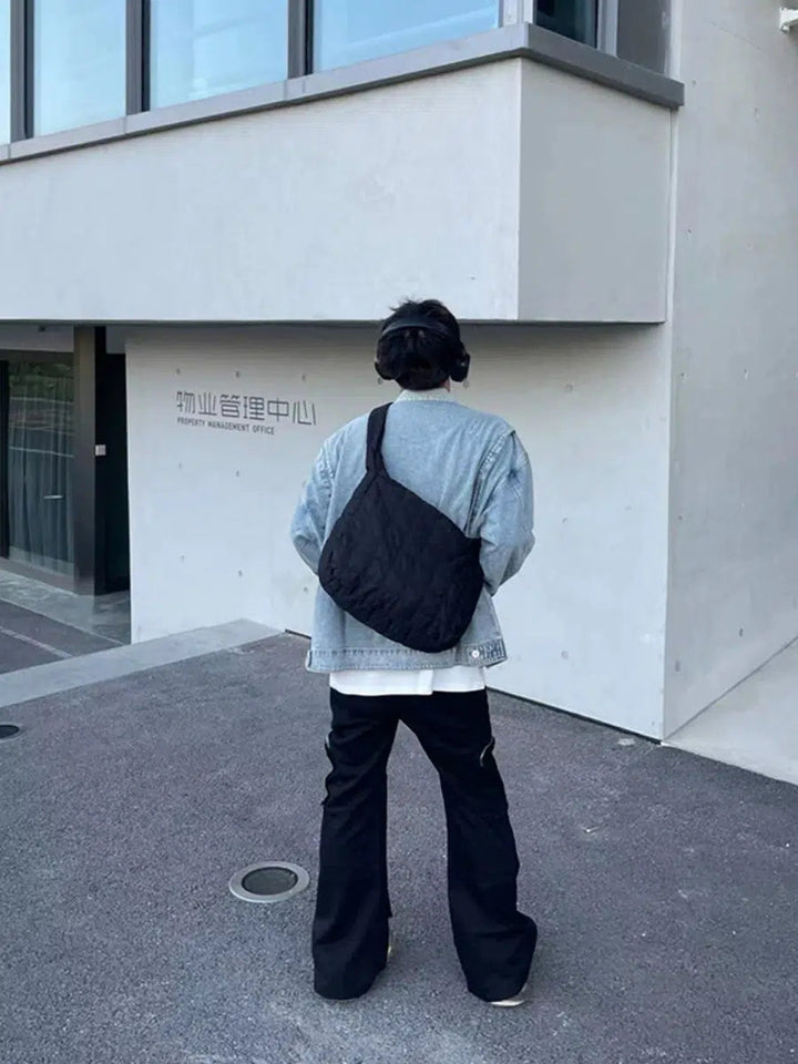 Large Capacity Pleated Shoulder Bag