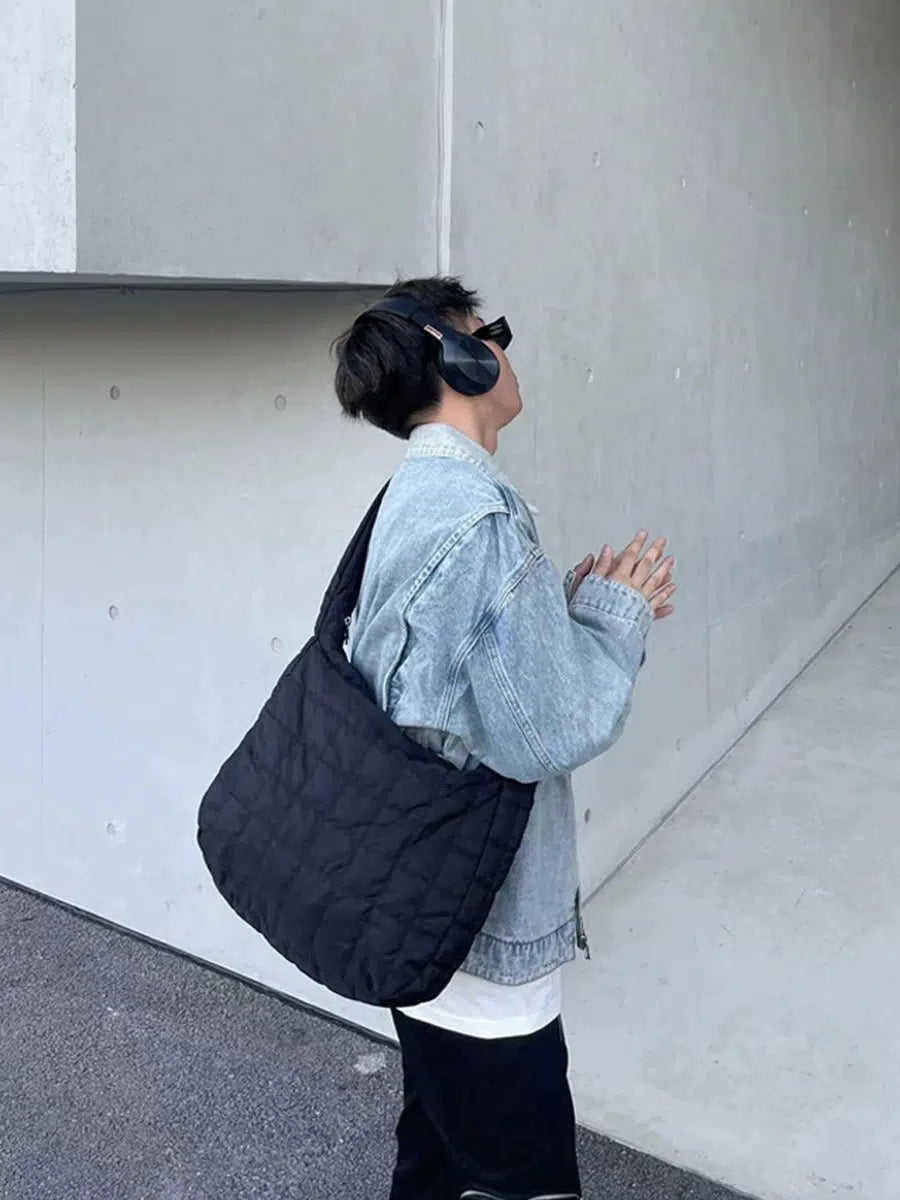 Large Capacity Pleated Shoulder Bag