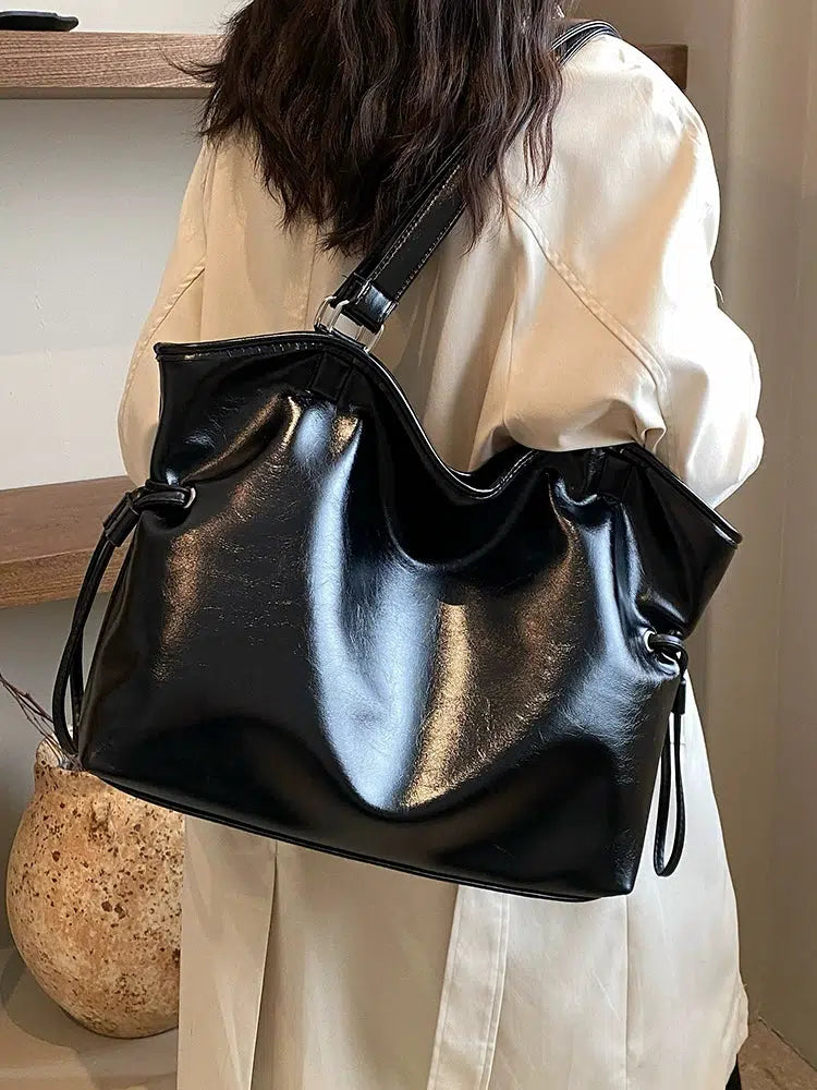 Large Faux Leather Tote Bag