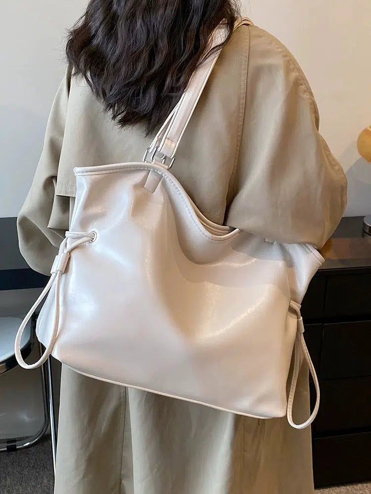 Large Faux Leather Tote Bag