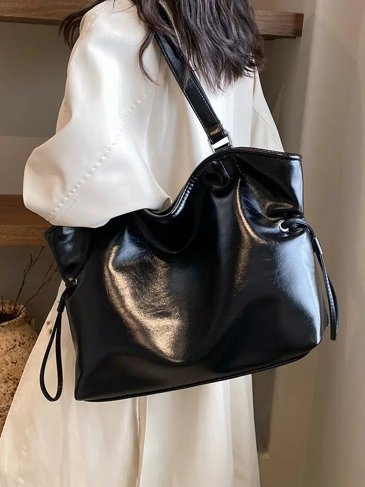 Large Faux Leather Tote Bag