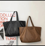 Large Faux Leather Tote Bag