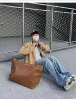 Large Faux Leather Tote Bag