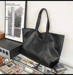 Large Faux Leather Tote Bag