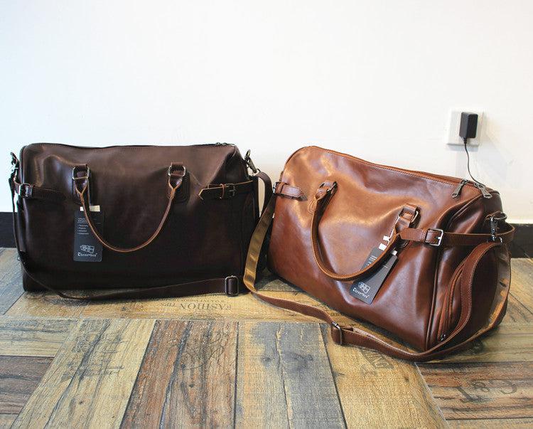 Large Faux Leather Travel Bag
