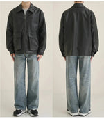 Large Pocket Black Leather Jacket