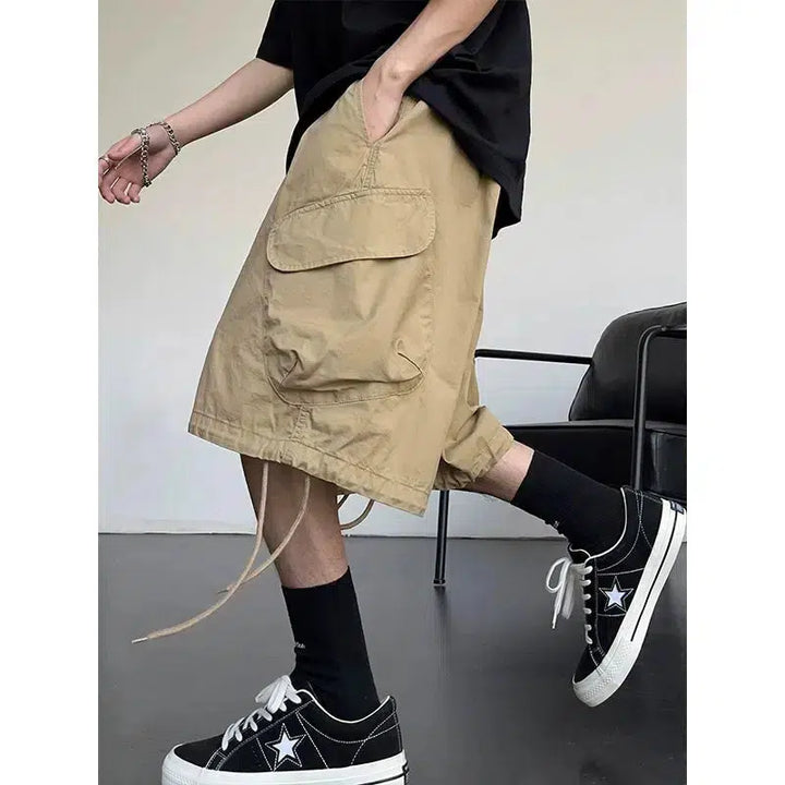 Large-Pocket-Wide-Leg-Cargo-Shorts – The Korean Fashion Large-Pocket-Wide-Leg-Cargo-Shorts – The Korean Fashion