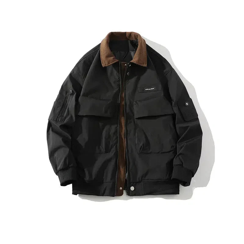 Large Pocket Workwear Lapel Jacket