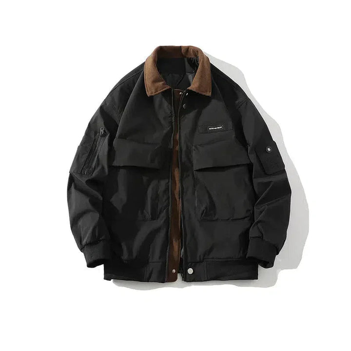 Large Pocket Workwear Lapel Jacket