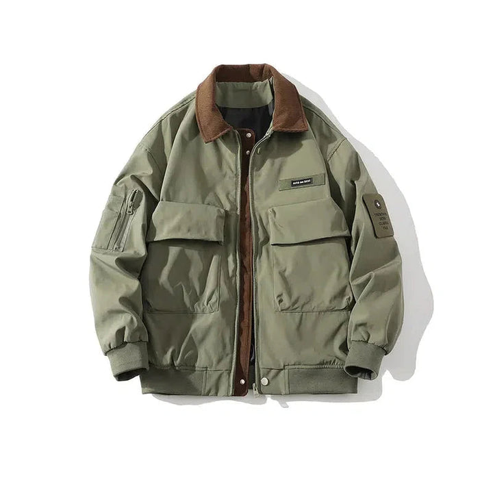 Large Pocket Workwear Lapel Jacket