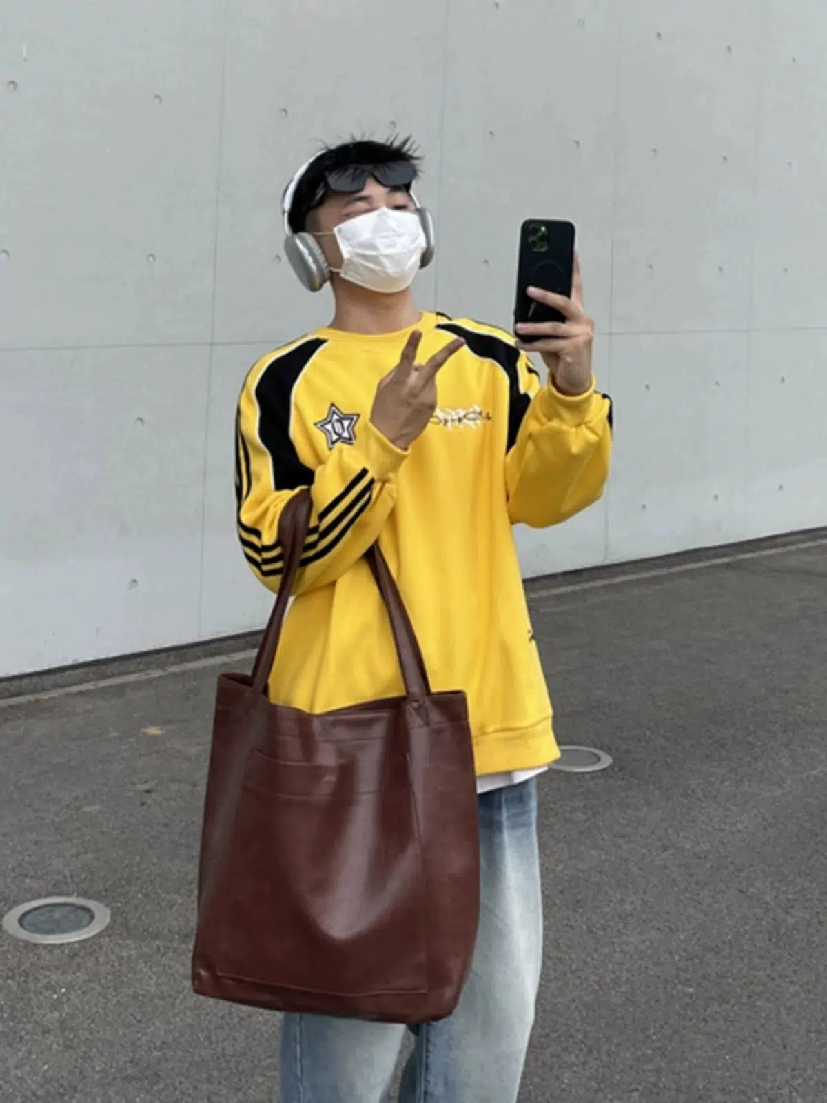 Large Red Leather Tote Bag