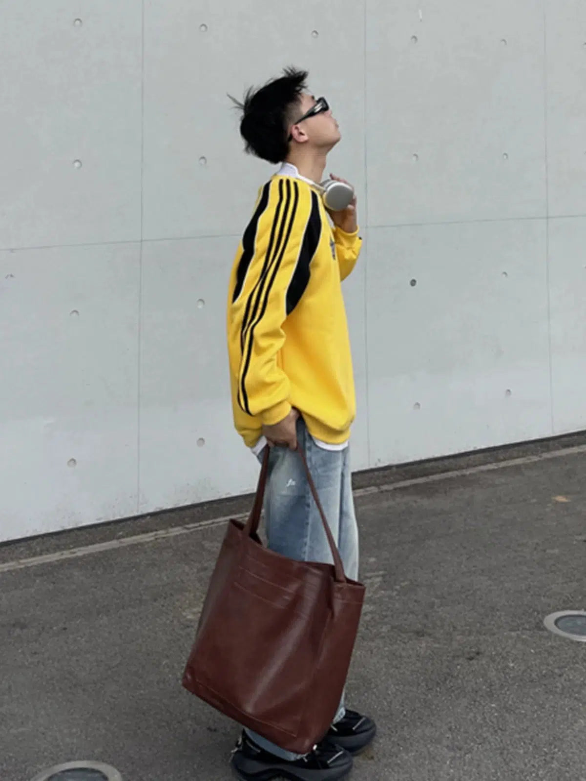 Large Red Leather Tote Bag