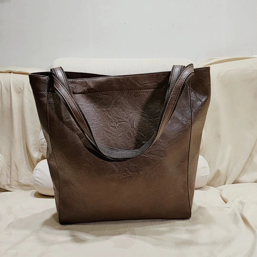 Large Red Leather Tote Bag